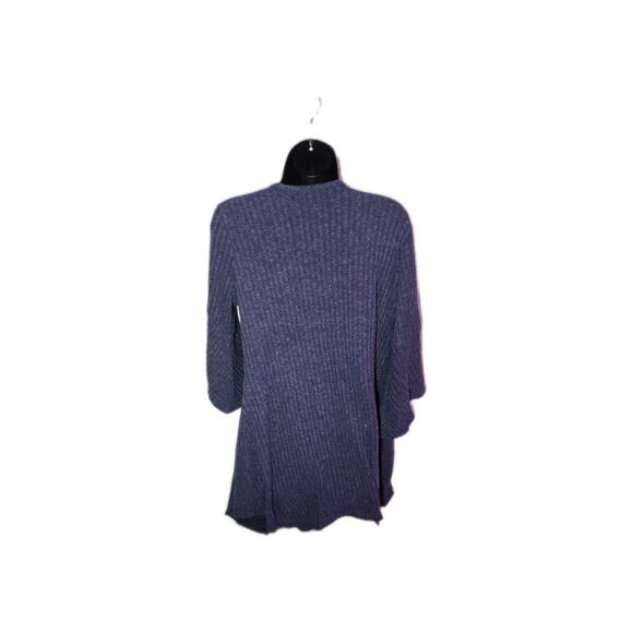 Relativity Women's XL Bell Sleeve Cardigan Blue Soft Knit Flowing Long Ribbed - Picture 3 of 10